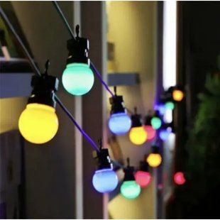 RGB уличная гирлянда 10 Е27 IP44 черная 10 метров Horoz CARNAVAL-F10 с лампами Feron комплект 00024839 фото