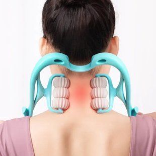Ручний роликовий масажер для шиї Neck Stretcher з рельєфними роликами, що обертаються 360&deg; 00015659 фото