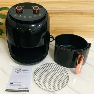 Электро Фритюрница безмасляная Rainberg RB-2318 3800 Вт с съёмной корзиной 8.5л до 30 мин Black 00020068 фото