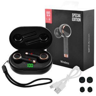 Беспроводные наушники Wireless Toar 3 с индикацией заряда. Цвет: черный 00023841 фото