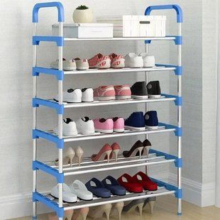 Полка для обуви Shoe Rack 6 полок Органайзер стойка 6 секций 56х28х113см, Полка-трансформер. Цвет: синий 00013591 фото