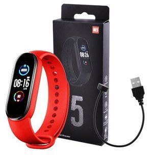 Фитнес браслет Smart Watch M5 Band Classic Black смарт часы-трекер. Цвет: красный 00022401 фото