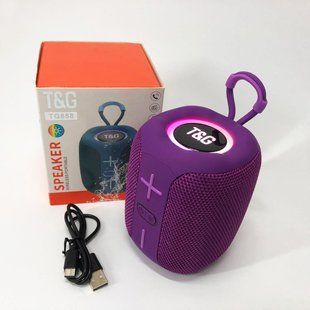 Портативная Bluetooth колонка TG658 8W с RGB подсветкой беспроводная портативная мощная. Цвет: фиолетовый 00017248 фото