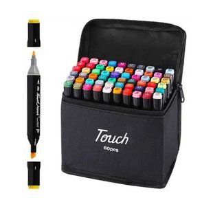 Набор скетч маркеров для рисования Touch 60 шт двусторонние профессиональные фломастеры для художников 00015804 фото