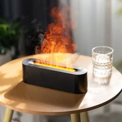 Зволожувач повітря - арома дифузор Diffuser А3 c пультом, ультразвуковий зволожувач з ефектом полум'я 00013527 фото