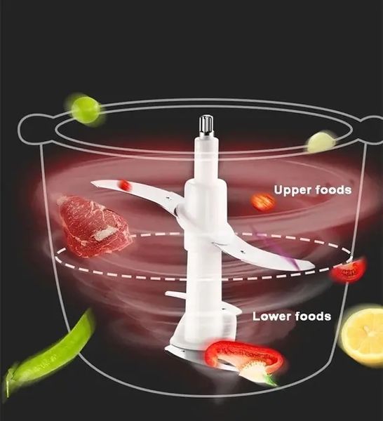 Блендер Raf Food Processor R7019 кухонний подрібнювач 250W металева чаша на 2 л чоппер 00020451 фото