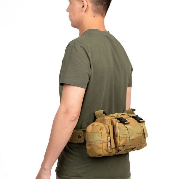 Сумка - подсумок тактическая поясная Tactical военная, сумка нагрудная с ремнем на плечо 5 литров кордура 00018338 фото