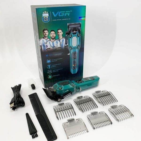 Аккумуляторная машинка для стрижки VGR V-600. Цвет: зеленый 00014794 фото