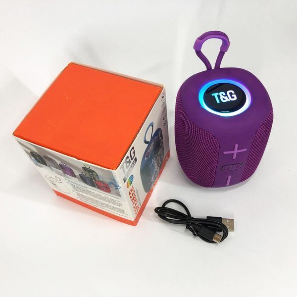 Портативна Bluetooth колонка TG658 8W з RGB підсвічуванням бездротова портативна потужна. Колір: фіолетовий 00017248 фото