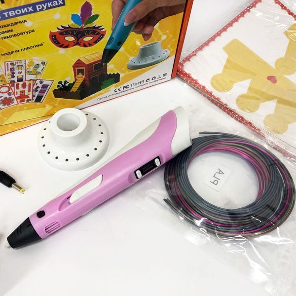 3D ручка Smart 3D Pen 2 c LCD дисплеєм, 3D ручка для розвитку уваги. Колір: рожевий 00016252 фото