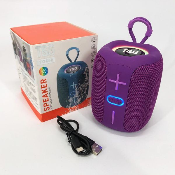 Портативна Bluetooth колонка TG658 8W з RGB підсвічуванням бездротова портативна потужна. Колір: фіолетовий 00017248 фото