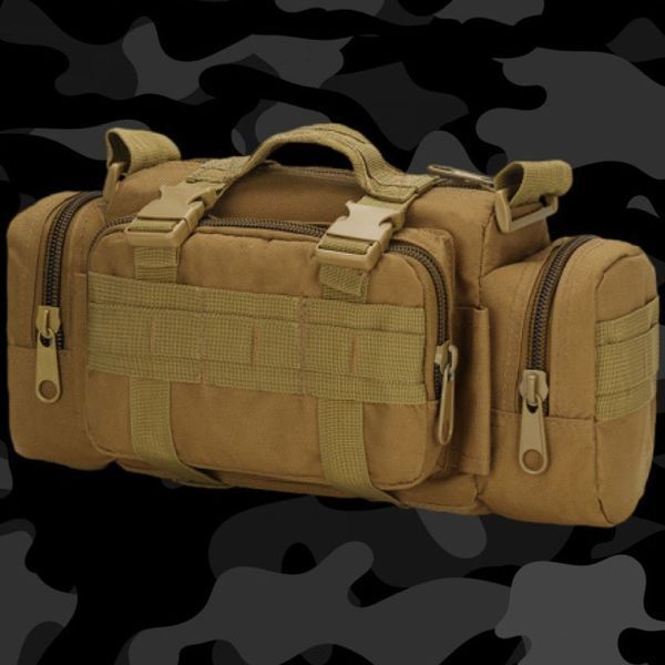 Сумка - подсумок тактическая поясная Tactical военная, сумка нагрудная с ремнем на плечо 5 литров кордура 00018338 фото
