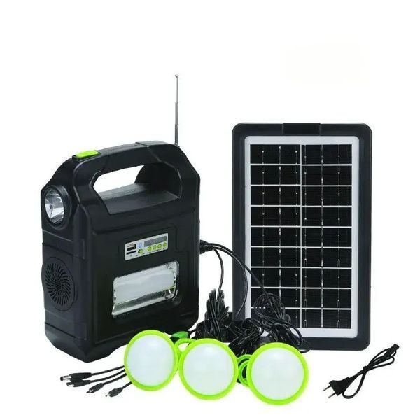 Портативная солнечная автономная система Solar Light DT-9026 (фонарь, радио, павербанк, 3 лампочки) 00023631 фото