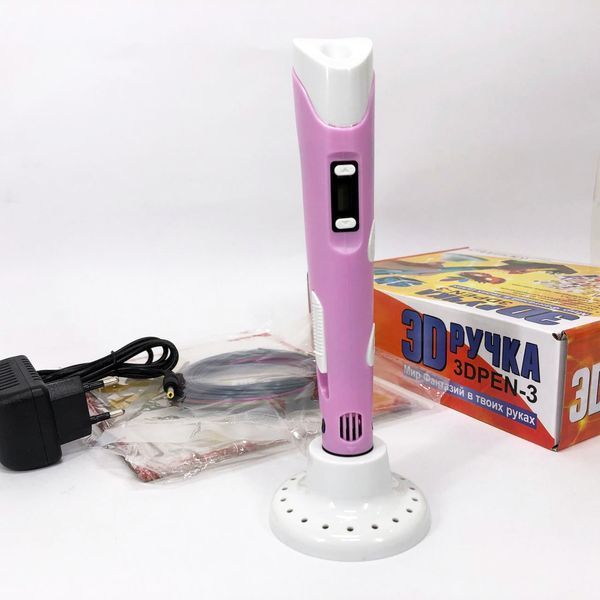 3D ручка Smart 3D Pen 2 c LCD дисплеєм, 3D ручка для розвитку уваги. Колір: рожевий 00016252 фото