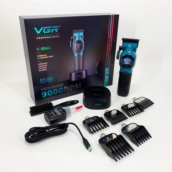 Машинка для стрижки аккумуляторная VGR V-886C BLUE 00015267 фото