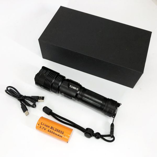 Ручной фонарик PLD-6606 White Laser LED PM50-TG, работает от аккумулятора, сверхмощный фонарик 00023402 фото
