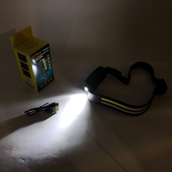 LED Фонарь налобный BL-W689-LM+2COB (white+red) датчик жвижения, Фонарик на голову с зарядкой 00022936 фото