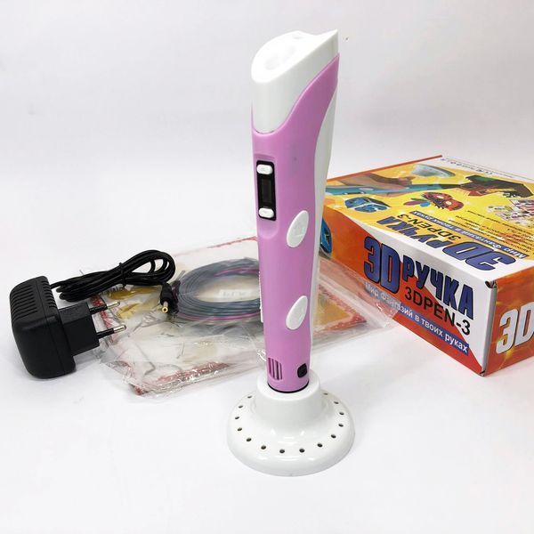 3D ручка Smart 3D Pen 2 c LCD дисплеєм, 3D ручка для розвитку уваги. Колір: рожевий 00016252 фото
