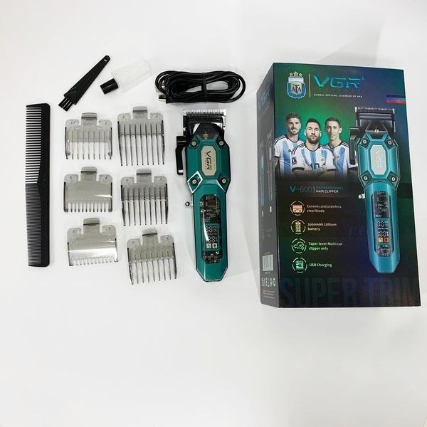 Аккумуляторная машинка для стрижки VGR V-600. Цвет: зеленый 00014794 фото