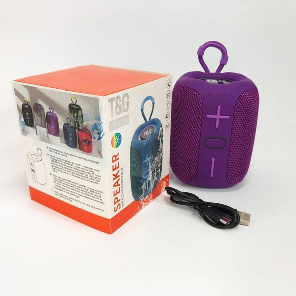 Портативна Bluetooth колонка TG658 8W з RGB підсвічуванням бездротова портативна потужна. Колір: фіолетовий 00017248 фото