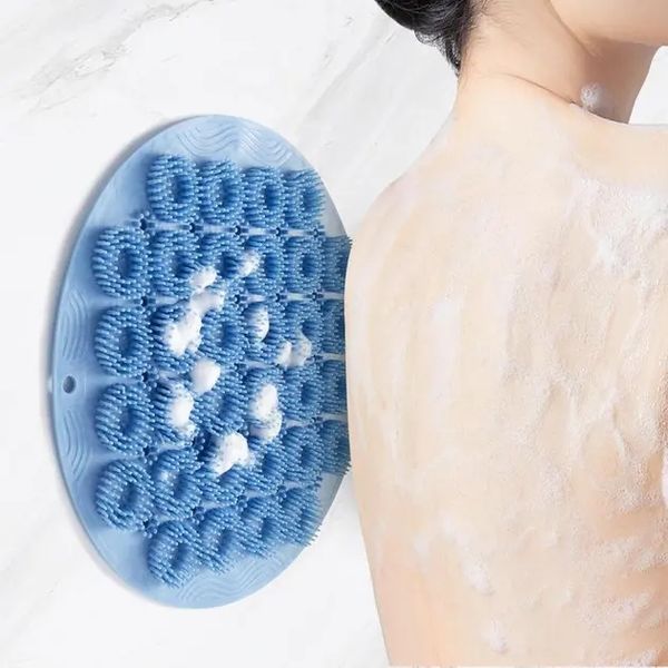 Кругла силіконова щітка - мочалка на присосках на стіну у ванну/душ Massage foot rad масажний протиковзкий килимок для ніг 00013097 фото