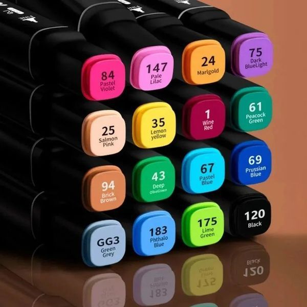 Набор скетч маркеров для рисования Touch 60 шт двусторонние профессиональные фломастеры для художников 00015804 фото