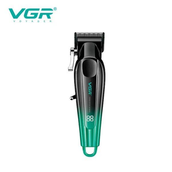 Акумуляторна машинка для стрижки VGR V-662 GREEN, 7000 RPM, 6 насадок, LED дисплей 00021674 фото