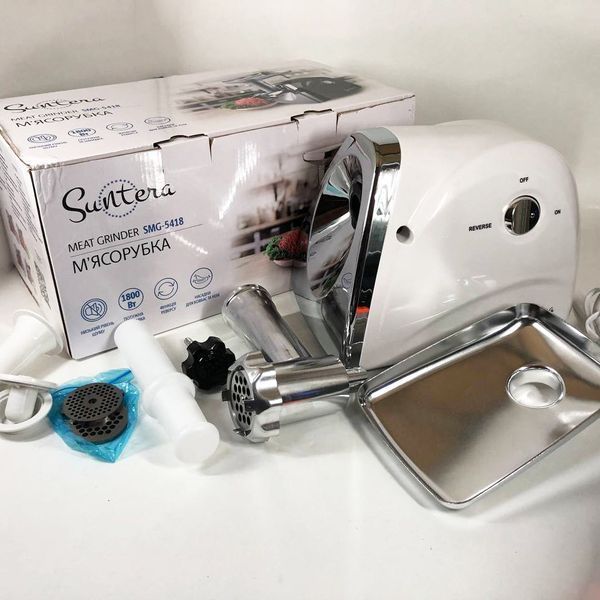 Мясорубка Suntera SMG-5418W, электромясорубка для дома, мясорубка с металлическим редуктором 00018944 фото