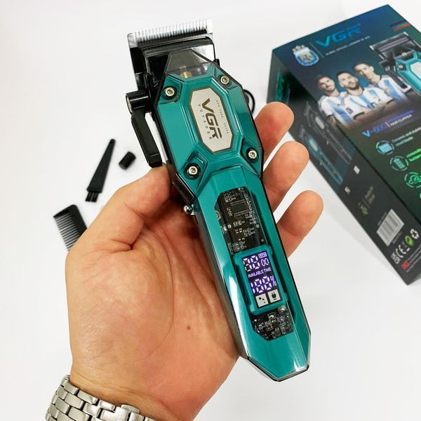 Аккумуляторная машинка для стрижки VGR V-600. Цвет: зеленый 00014794 фото