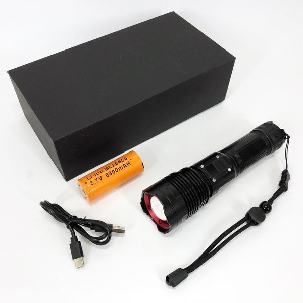 Ручной фонарик PLD-6606 White Laser LED PM50-TG, работает от аккумулятора, сверхмощный фонарик 00023402 фото