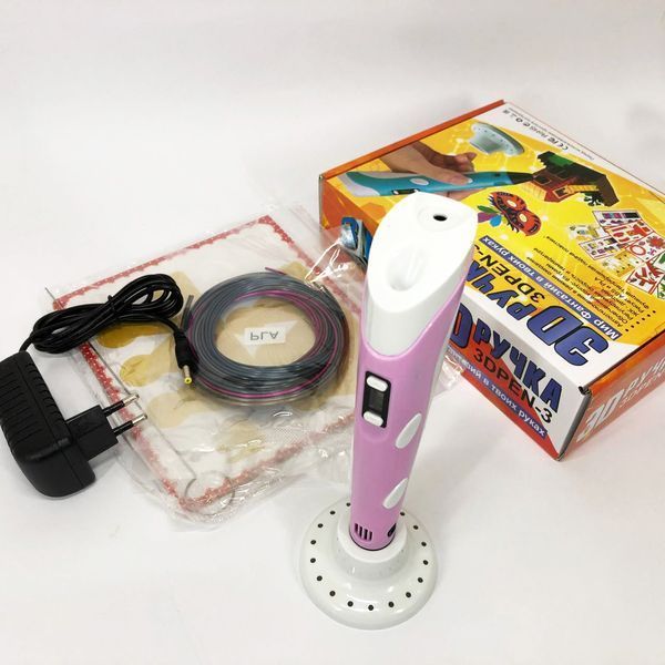 3D ручка Smart 3D Pen 2 c LCD дисплеєм, 3D ручка для розвитку уваги. Колір: рожевий 00016252 фото