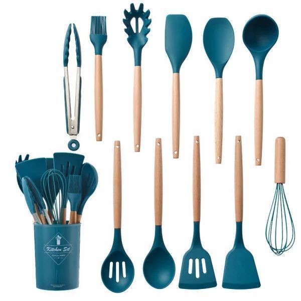 Набір кухонного приладдя силіконовий Kitchen Set RB-2239 синій (12 предметів) RB2239\8 фото