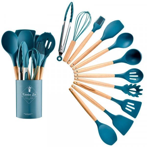 Набір кухонного приладдя силіконовий Kitchen Set RB-2239 синій (12 предметів) RB2239\8 фото