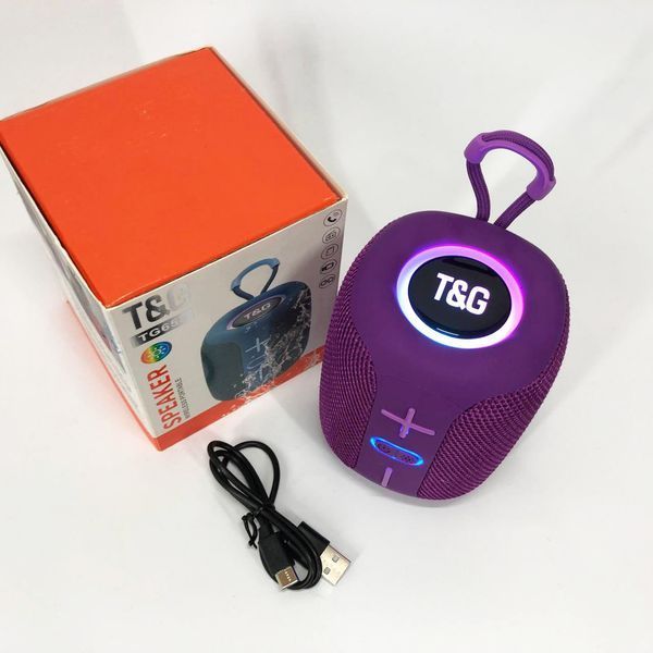 Портативна Bluetooth колонка TG658 8W з RGB підсвічуванням бездротова портативна потужна. Колір: фіолетовий 00017248 фото