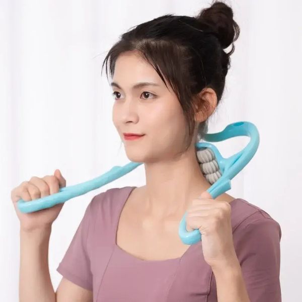 Ручний роликовий масажер для шиї Neck Stretcher з рельєфними роликами, що обертаються 360&deg; 00015659 фото