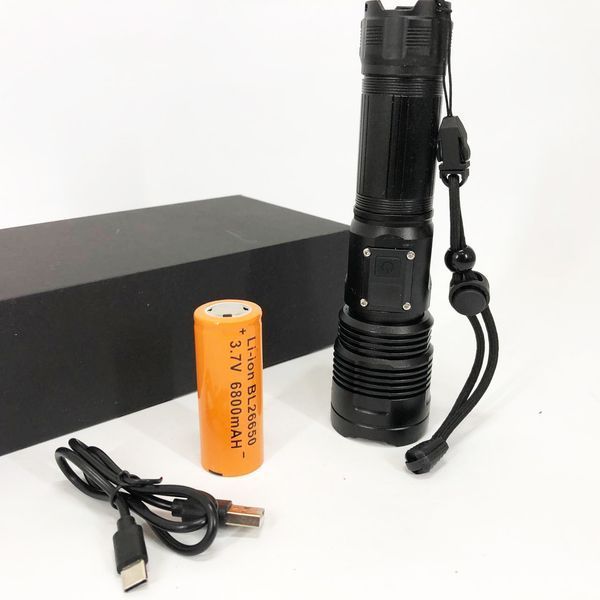 Ручной фонарик PLD-6606 White Laser LED PM50-TG, работает от аккумулятора, сверхмощный фонарик 00023402 фото