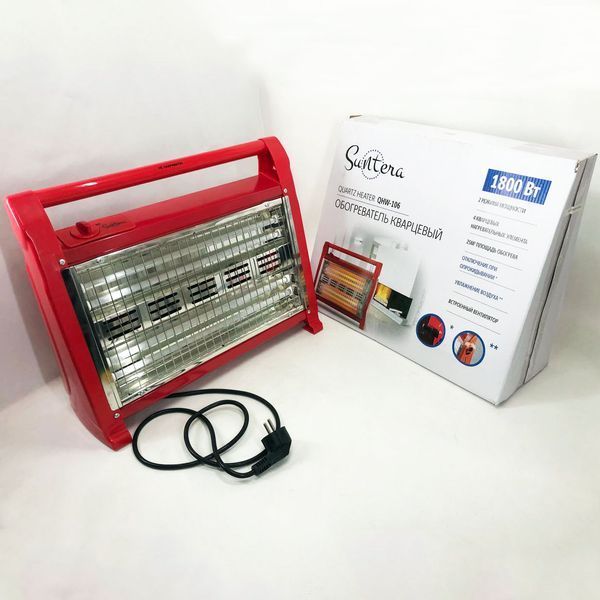 Кварцовий обігрівач Suntera QHW-106 1800Вт, кварцовий обігрівач для дому, переносний обігрівач 00012553 фото