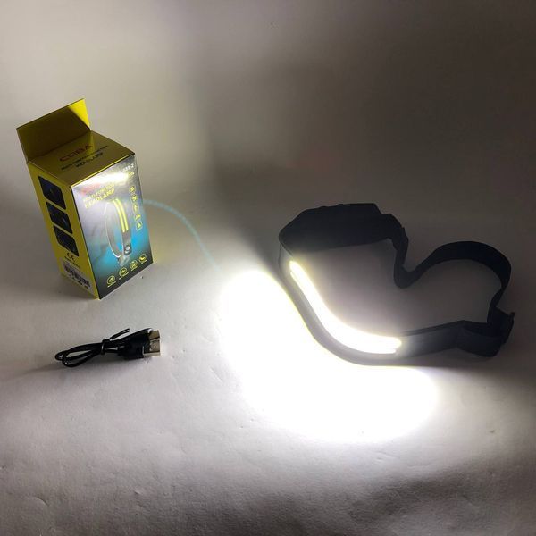 LED Фонарь налобный BL-W689-LM+2COB (white+red) датчик жвижения, Фонарик на голову с зарядкой 00022936 фото