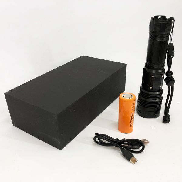 Ручной фонарик PLD-6606 White Laser LED PM50-TG, работает от аккумулятора, сверхмощный фонарик 00023402 фото