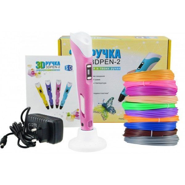 3D ручка Smart 3D Pen 2 c LCD дисплеєм, 3D ручка для розвитку уваги. Колір: рожевий 00016252 фото