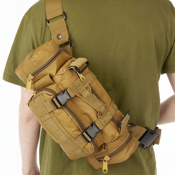 Сумка - подсумок тактическая поясная Tactical военная, сумка нагрудная с ремнем на плечо 5 литров кордура 00018338 фото