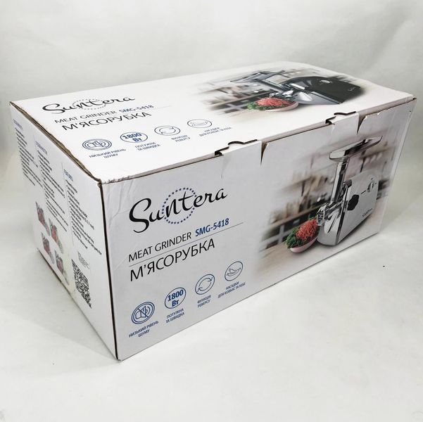 Мясорубка Suntera SMG-5418W, электромясорубка для дома, мясорубка с металлическим редуктором 00018944 фото