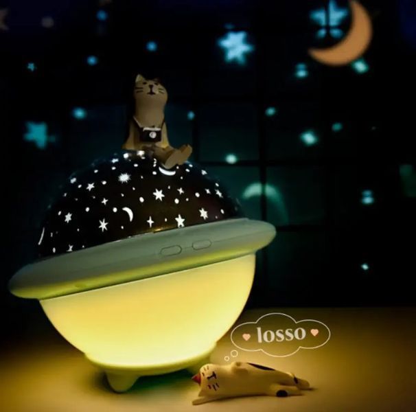 Нічник зоряне небо Night Light projection lamp, Дитячий нічник-проектор, М'який лід нічник 00022504 фото