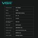 Акумуляторна машинка для стрижки VGR V-662 GREEN, 7000 RPM, 6 насадок, LED дисплей 00021674 фото 3