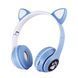Беспроводные наушники с кошачьими ушками и RGB подсветкой Cat VZV 23M. Цвет: голубой 00023814 фото 3