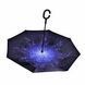 Зонт Lesko Up-Brella Звёздное небо складывающийся зонтик в обратном направлении длинная ручка антизонт хит 00013753 фото 4