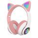 Беспроводные наушники с кошачьими ушками и RGB подсветкой Cat VZV 23M. Цвет: розовый 00023876 фото 23