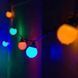 RGB вулична гірлянда 10 Е27 IP44 чорна 10 метрів Horoz CARNAVAL-F10 з лампами Feron комплект 00024839 фото 7