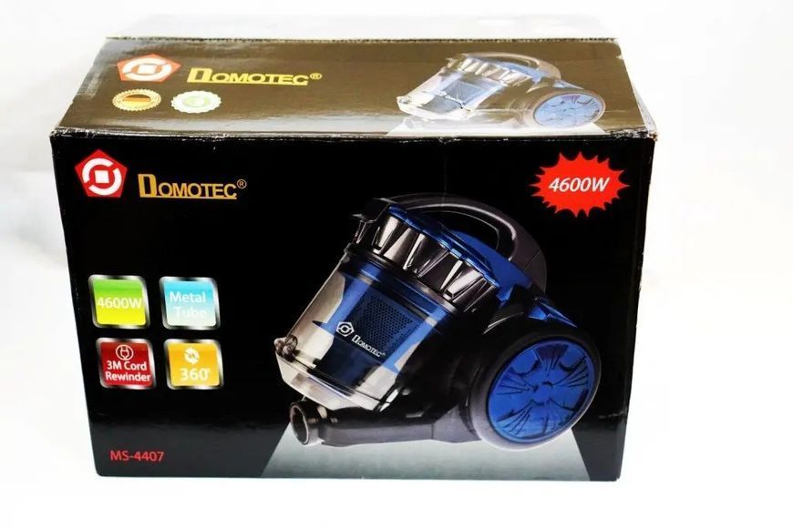 Пилосос Domotec MS-4407 колбовий з регулятором потужності та турбощіткою 3.5L - 4600 W 00021464 фото