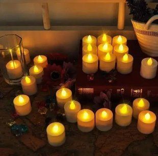 Набор электронных светодиодных свечей на батарейках, 24 шт 00024529 фото